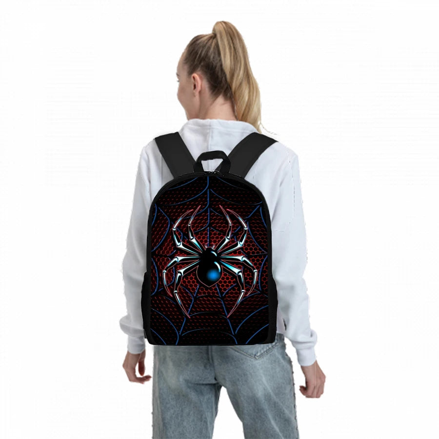 3D Cartoon Spider Pattern Three Piece Backpack Set For Kids