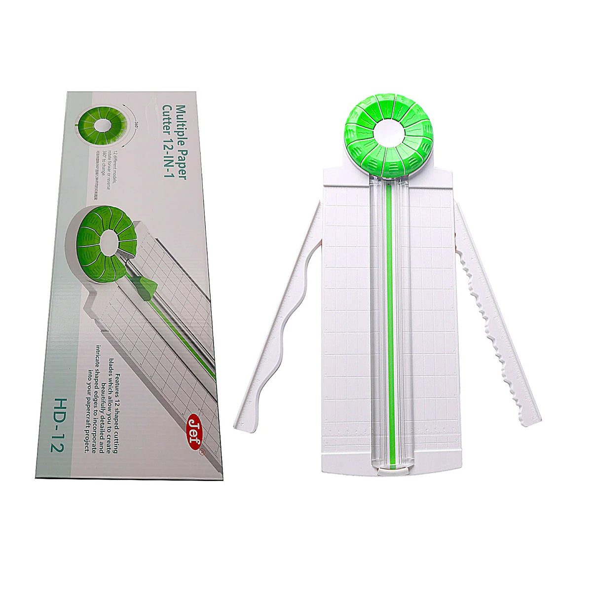 Multi Function Paper Dial Trimmer With 12 Styles Blade Edge Cutter