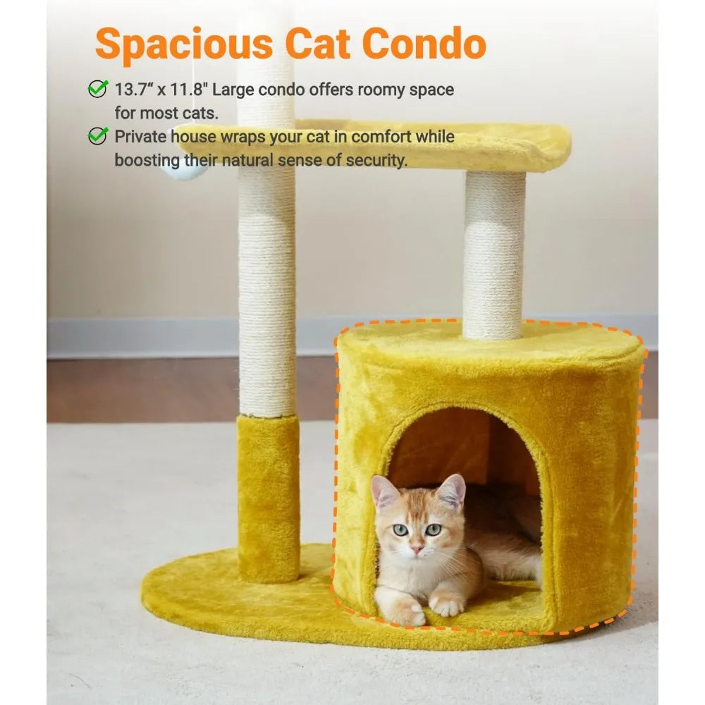 Nbvcx 33 Inch Multi Level Cat Tree Tower Cozy Padded Bed