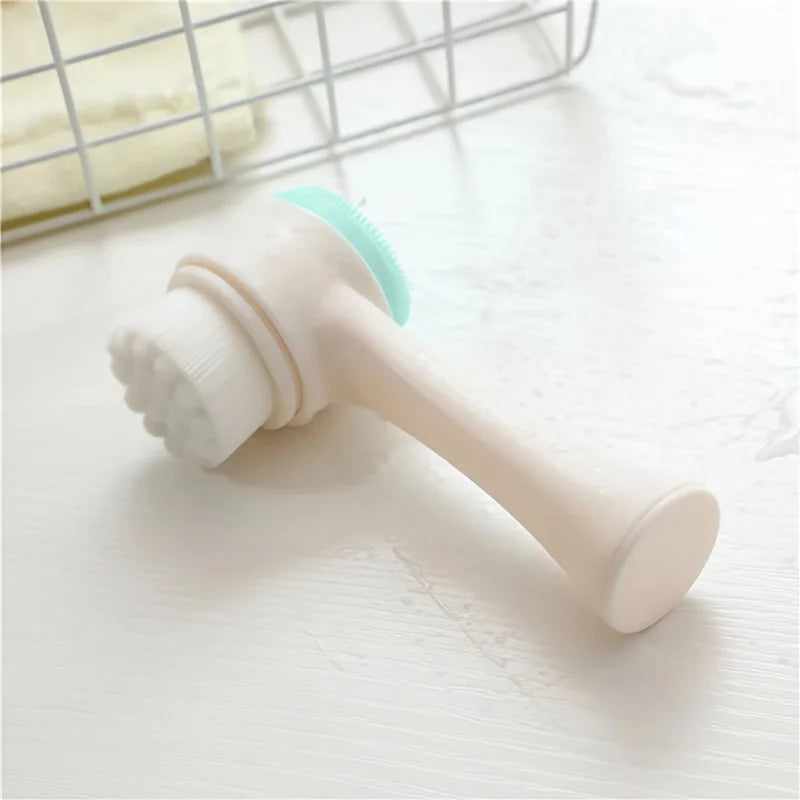 Silicone Double Sided Facial Cleansing Brush For Gentle Exfoliation