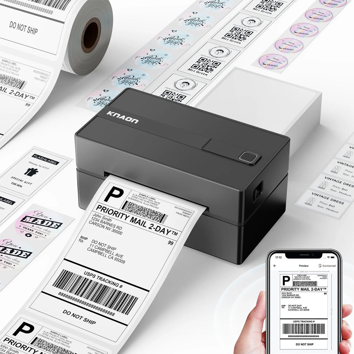 Knaon 4x6 Shipping Thermal Label Printer For Small Business