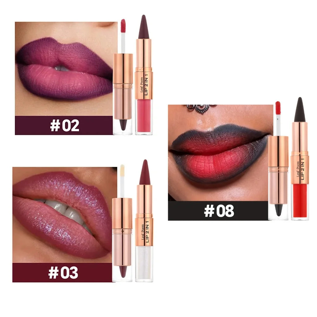 Dual Ended Lip Liner And Gloss Set For Women