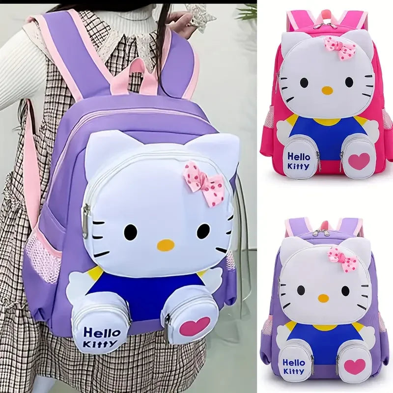 The Mesuca Cute 3D Cartoon Cat Kids Backpack For Girls, Lightweight Spine‑Protected Toddler School Bag, Adjustable Breathable Shoulder Strap Children Daypack, Waterproof Kindergarten Bookbag Outdoor Travel Birthday Gift