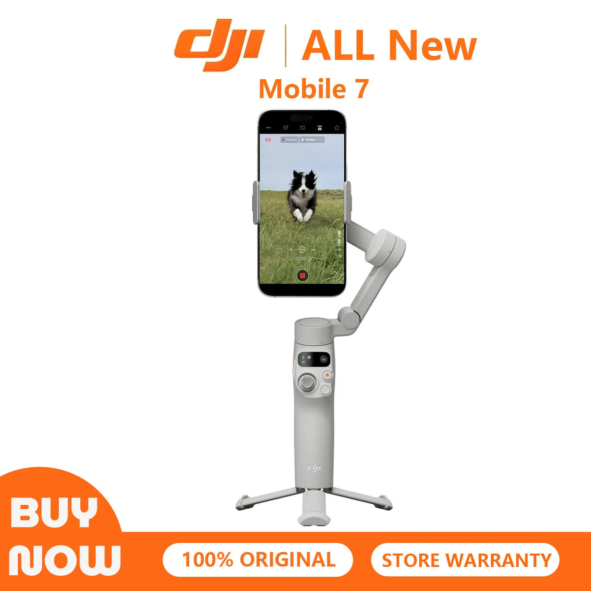 DJI Osmo Mobile 7 Gimbal Stabilizer for iPhone, Android, Built-in Tripod, Portable Stabilizer for iPhone, Selfie Stick, 3-Axis Phone Gimbal, ActiveTrack 7.0, One-Tap Edit, 10hrs Use, Phone Charging