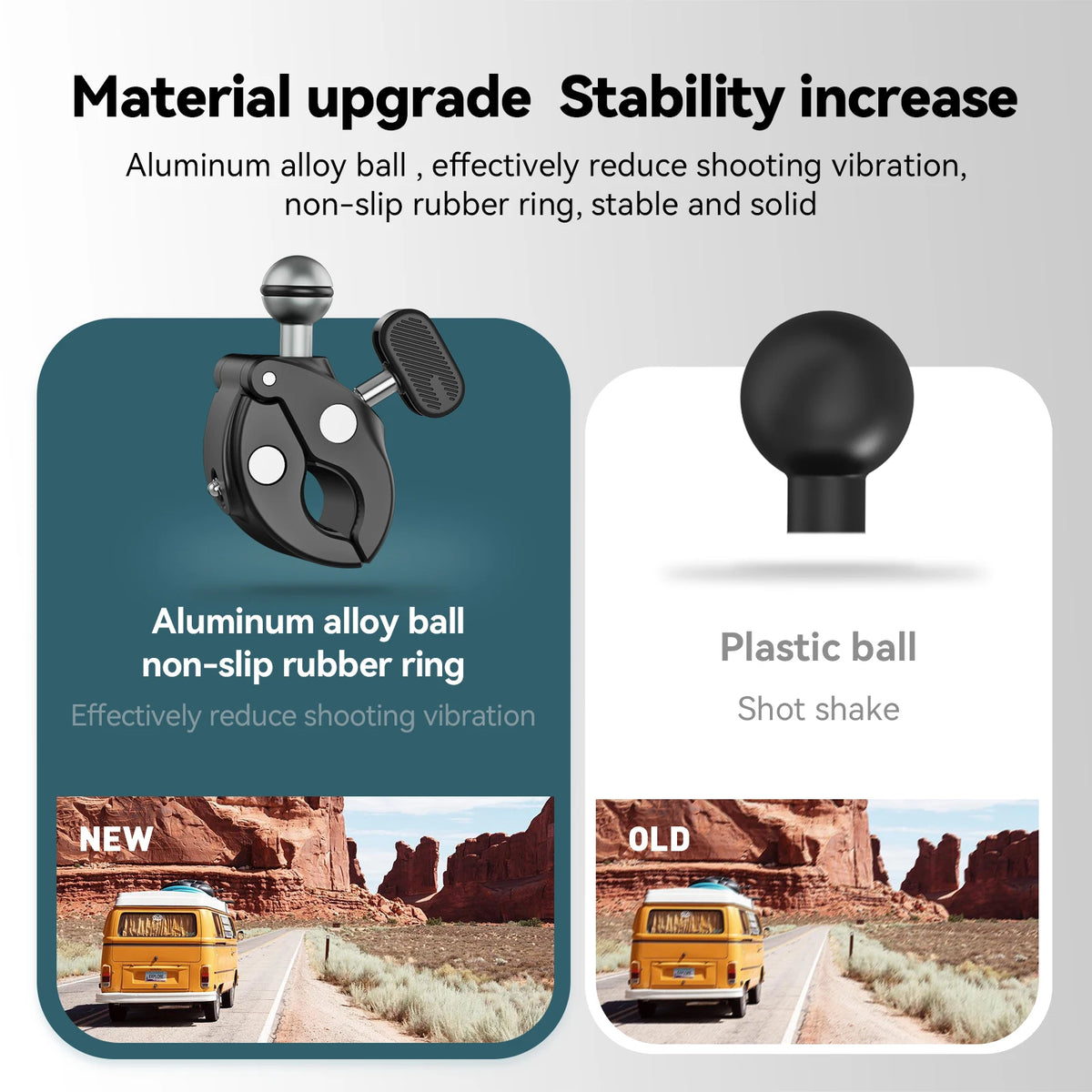 TELESIN Super Clamp Camera Mount Crab Claw with 360° Dual Ball Head Bike Bicycle Motorcycle Handlebar Holder for GoPro Mission 1 Pro DJI Osmo Pocket 4 3 Action 6 5 4 Insta360 Luna Ultra Xtra Muse