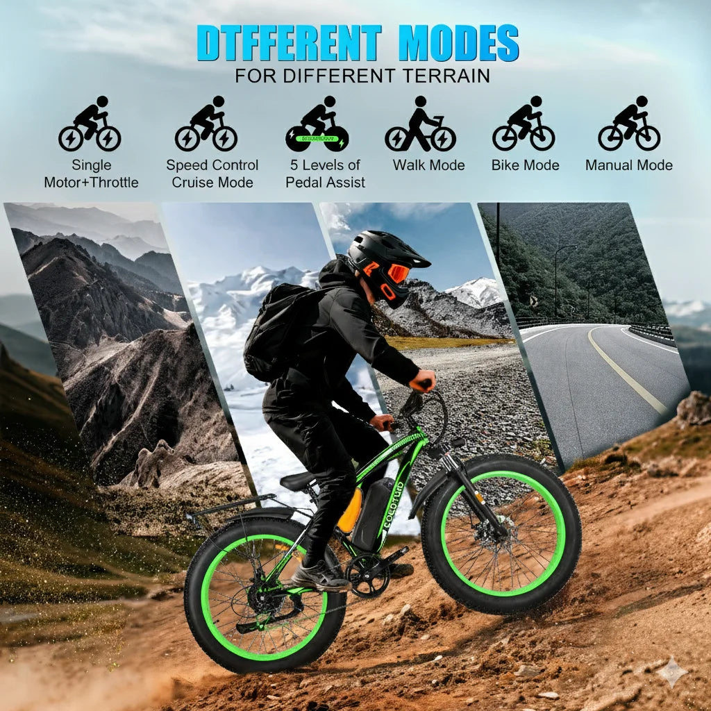 Eoeotwo Electric Bike Adults Fat Tire Ebike 1000W Motor