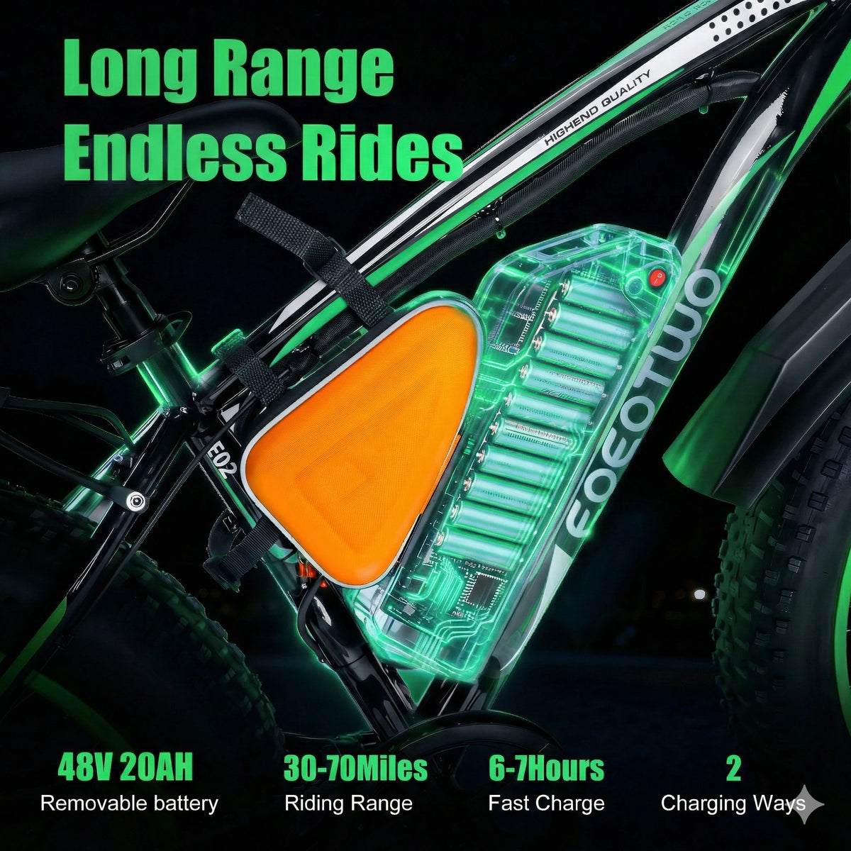 Eoeotwo Electric Bike Adults Fat Tire Ebike 1000W Motor