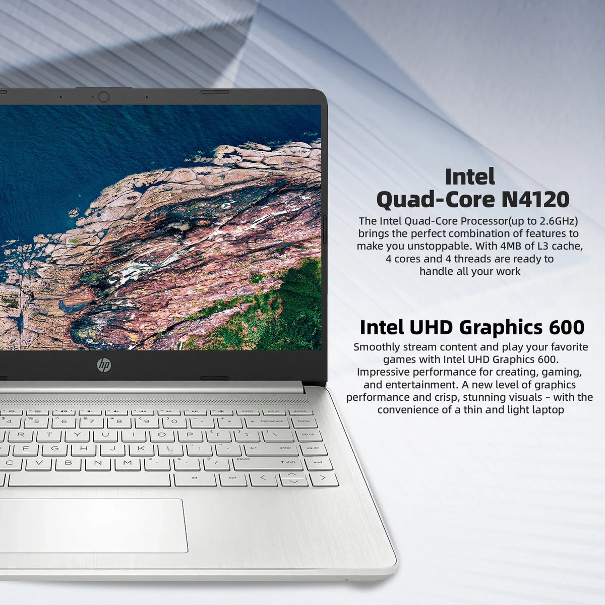 HP Laptop With Intel Celeron N4120 4GB RAM 128GB eMMC