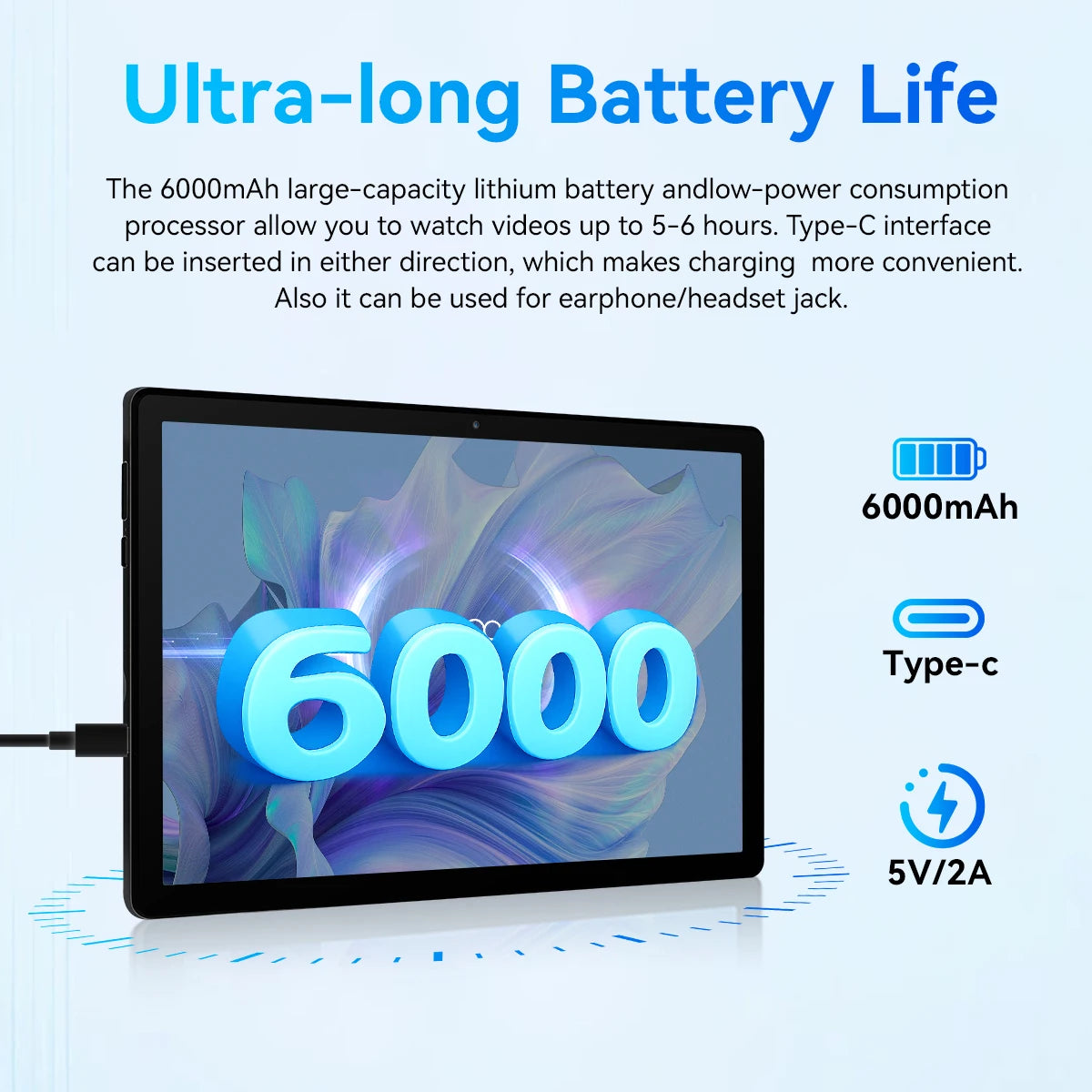 2026 Best New KB10L 10.1 Inch HD Tablet PC Android16‑Go 5‑Core A333 CPU 24GB(3GB+21GB Virtual RAM) 64GB ROM 6000mAh Widevine L1 WiFi6 Bluetooth5.4 Full Accessories Bundle