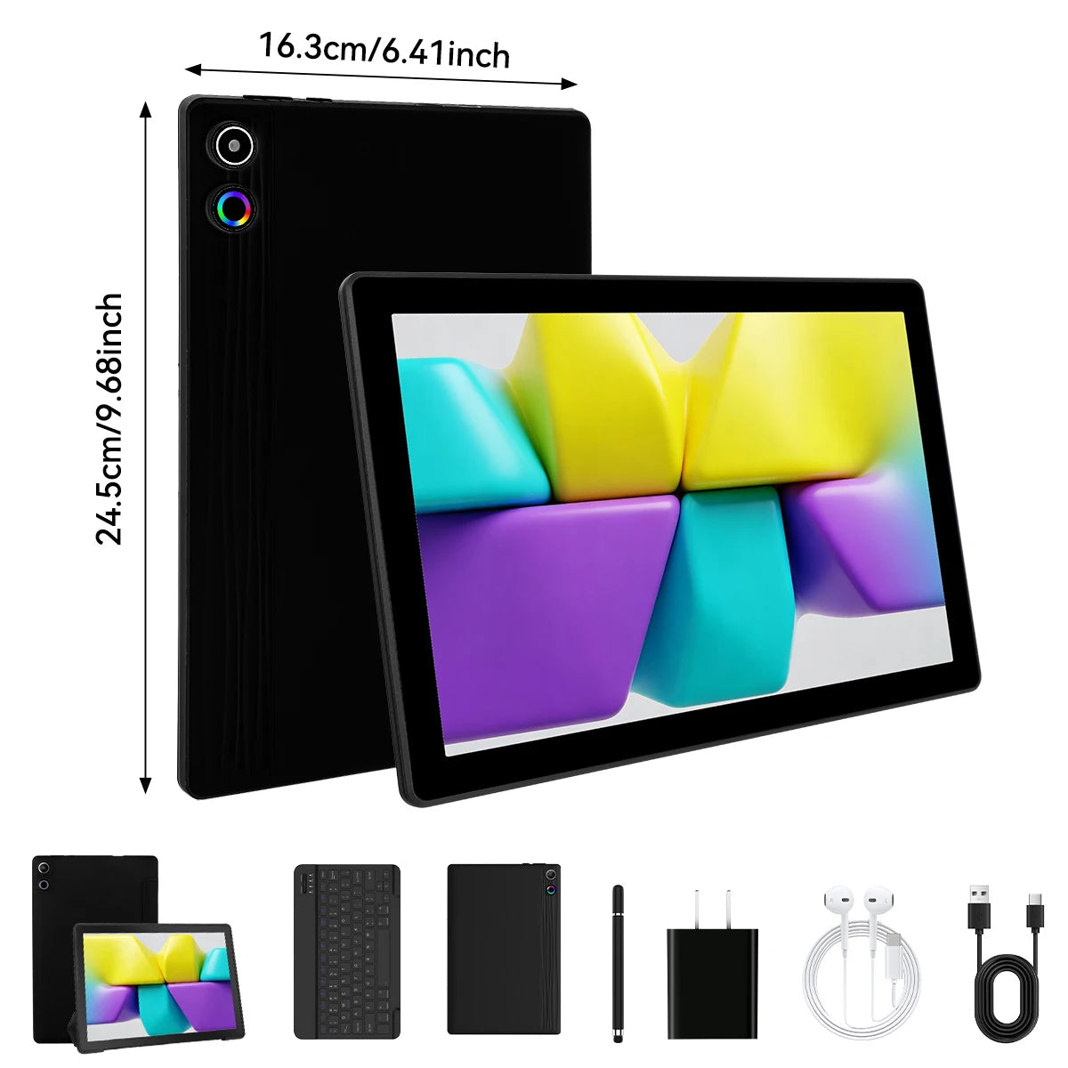 2026 Best New KB10L 10.1 Inch HD Tablet PC Android16‑Go 5‑Core A333 CPU 24GB(3GB+21GB Virtual RAM) 64GB ROM 6000mAh Widevine L1 WiFi6 Bluetooth5.4 Full Accessories Bundle