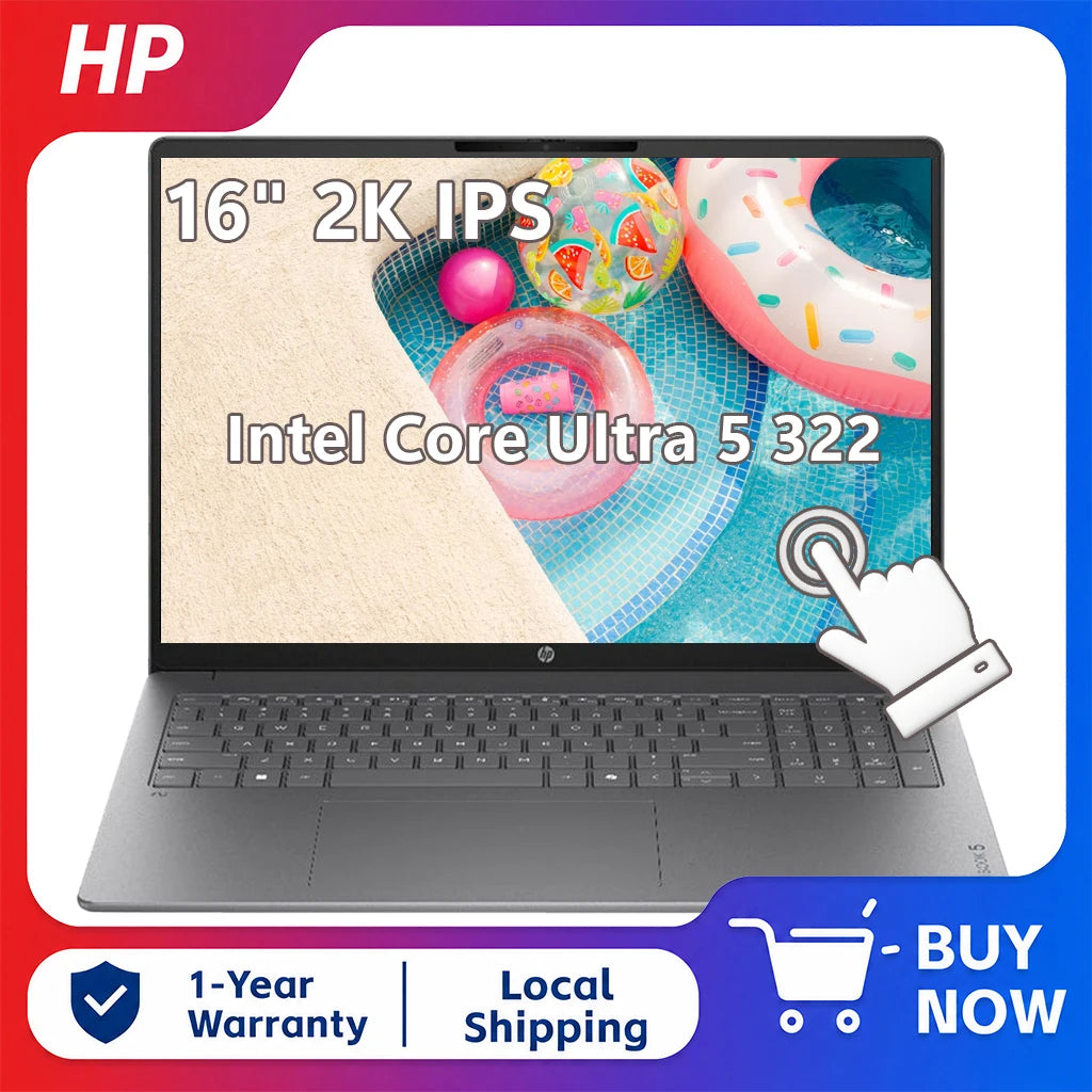 Hp Omnibook 5 16" 2K Ips Touchscreen Laptop Intel Core Ultra 5 322 Processor up to 64Gb Ddr5 Ram 2Tb Ssd Windows 11 Home