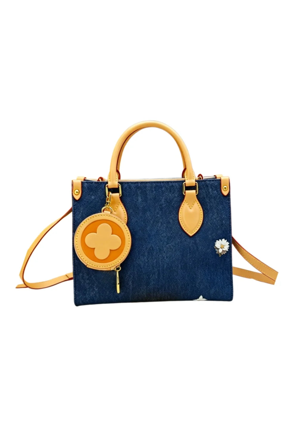 Fashion New Luxury Denim Canvas Little Daisy Tote Handbag For Women Accessories