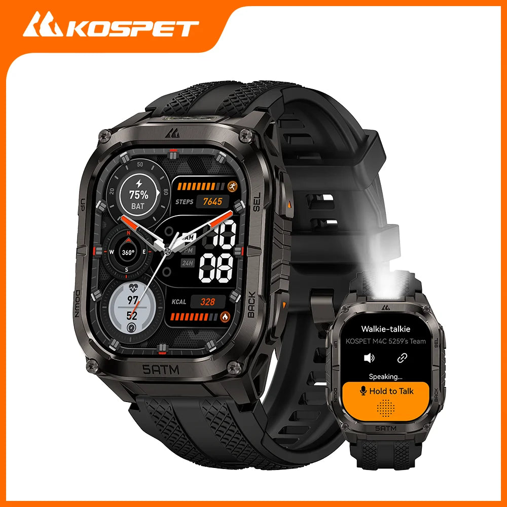 KOSPET Tank M4C GPS Smartwatch Waterproof Flashlight Health Monitor