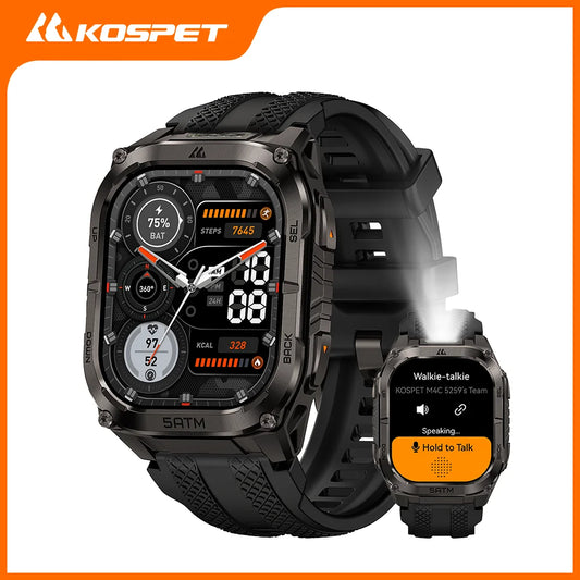 KOSPET Tank M4C GPS Smartwatch Waterproof Flashlight Health Monitor