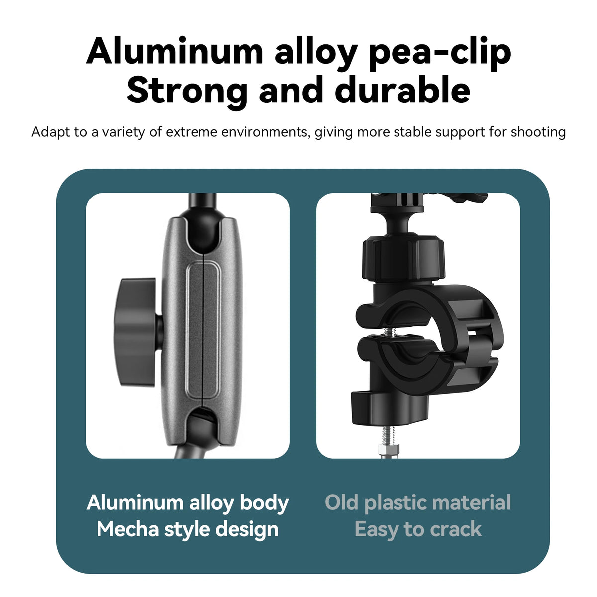 TELESIN Super Clamp Camera Mount Crab Claw with 360° Dual Ball Head Bike Bicycle Motorcycle Handlebar Holder for GoPro Mission 1 Pro DJI Osmo Pocket 4 3 Action 6 5 4 Insta360 Luna Ultra Xtra Muse