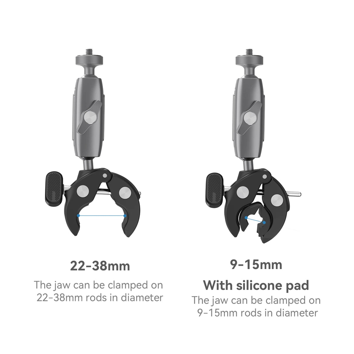 TELESIN Super Clamp Camera Mount Crab Claw with 360° Dual Ball Head Bike Bicycle Motorcycle Handlebar Holder for GoPro Mission 1 Pro DJI Osmo Pocket 4 3 Action 6 5 4 Insta360 Luna Ultra Xtra Muse