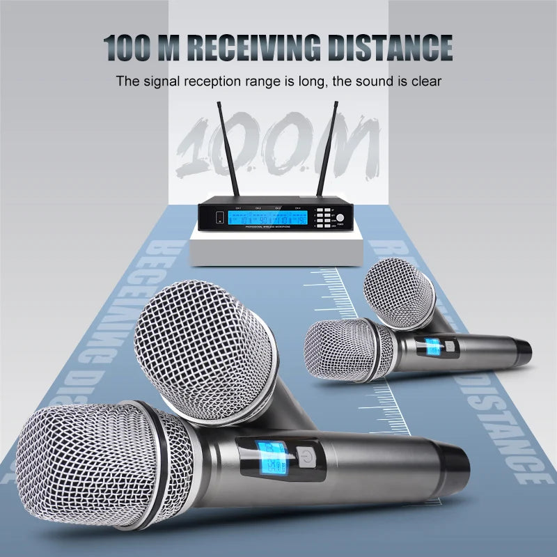 NXG Professional Wireless Microphone Receiver Kit With HD Screen