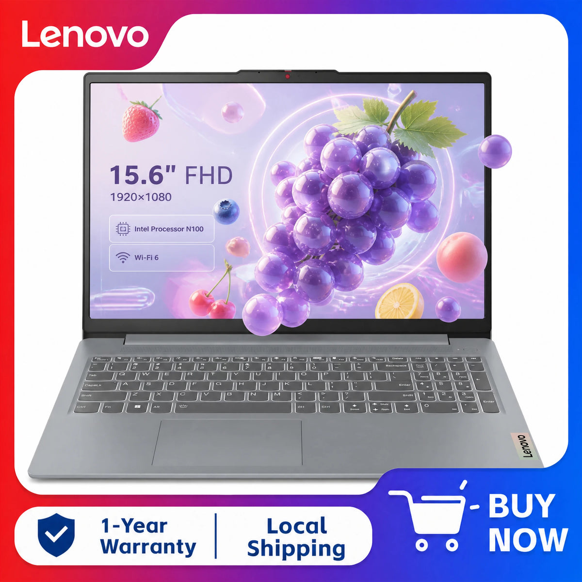 Lenovo IdeaPad Slim 3i Intel N100 Laptop Featuring 128Gb Ssd