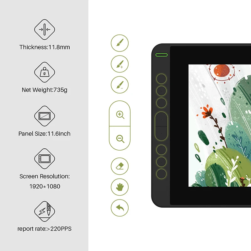 Huion Kamvas 11.6 Inch Drawing Monitor With Tilt Support
