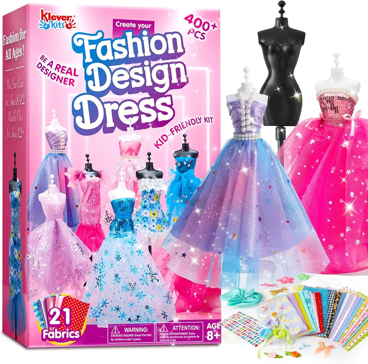 Joyfy 400 Pcs Fashion Design Crafts Sewing Craft Kit With Mannequins