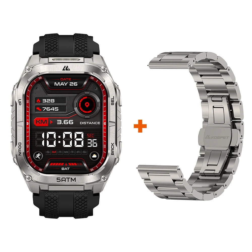 KOSPET Tank M4C GPS Smartwatch Waterproof Flashlight Health Monitor