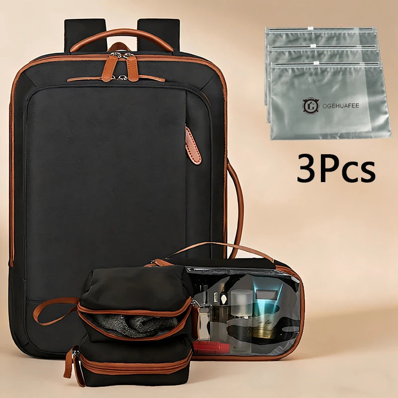 Ogehuafee Expandable Travel Laptop Backpack With Three Storage Bags