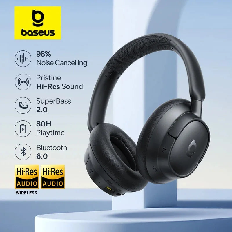 Baseus Hybrid Noise Cancelling Wireless Headphones With LDAC Bluetooth