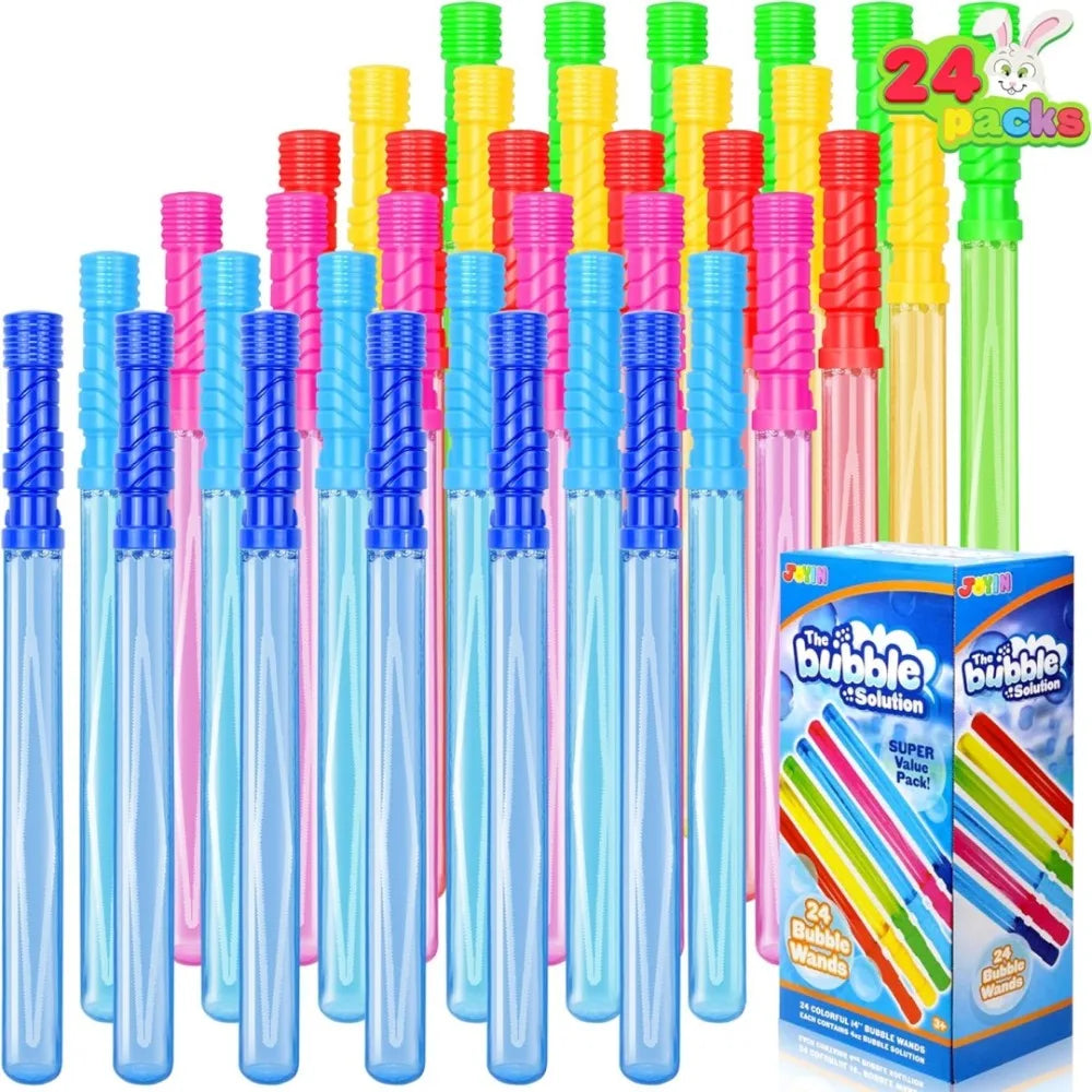 Joyfy 24 Pack Large Bubble Wands Bulk Outdoor Summer Party Favors Supplies