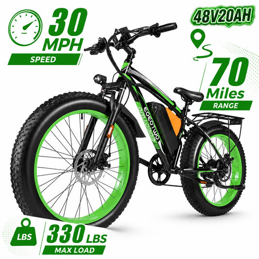 Eoeotwo Electric Bike Adults Fat Tire Ebike 1000W Motor