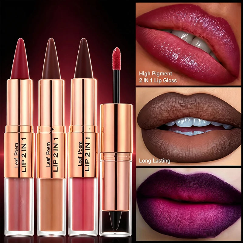 Dual Ended Lip Liner And Gloss Set For Women