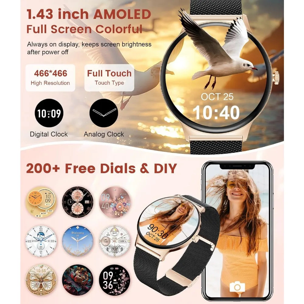 H96 Women's Smart Watch With AMOLED Display And Fitness Tracking