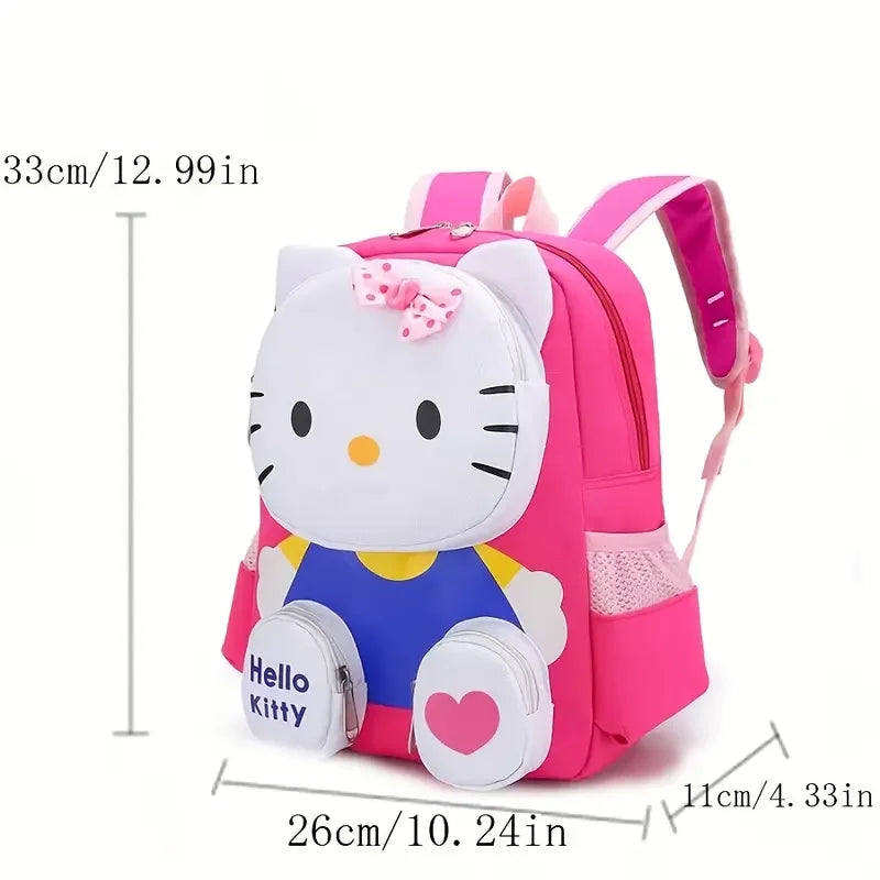 The Mesuca Cute 3D Cartoon Cat Kids Backpack For Girls, Lightweight Spine‑Protected Toddler School Bag, Adjustable Breathable Shoulder Strap Children Daypack, Waterproof Kindergarten Bookbag Outdoor Travel Birthday Gift