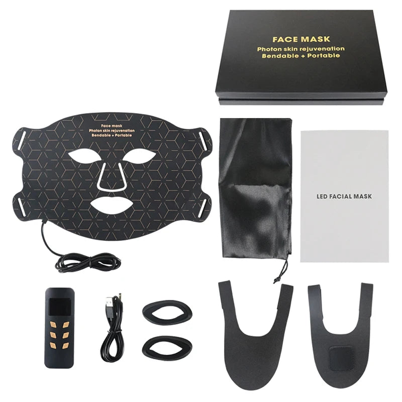 Portable Led Face Mask With 4 Modes Skin Rejuvenation Light Therapy