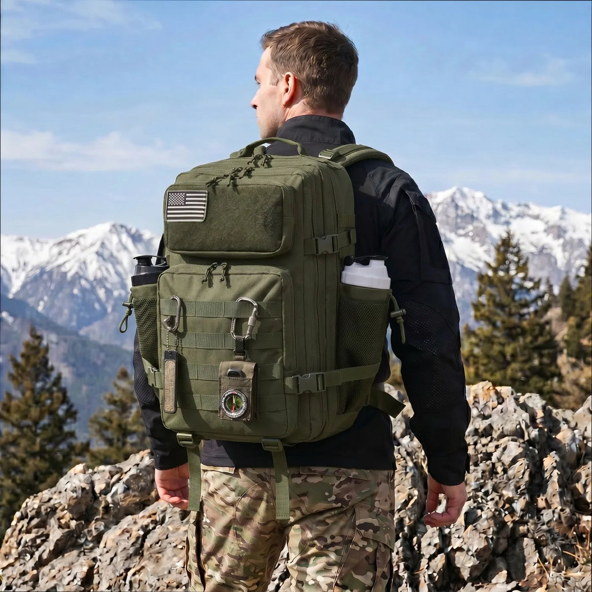 Refire Gear 45L Tactical Fishing Backpack With Bottle Holders