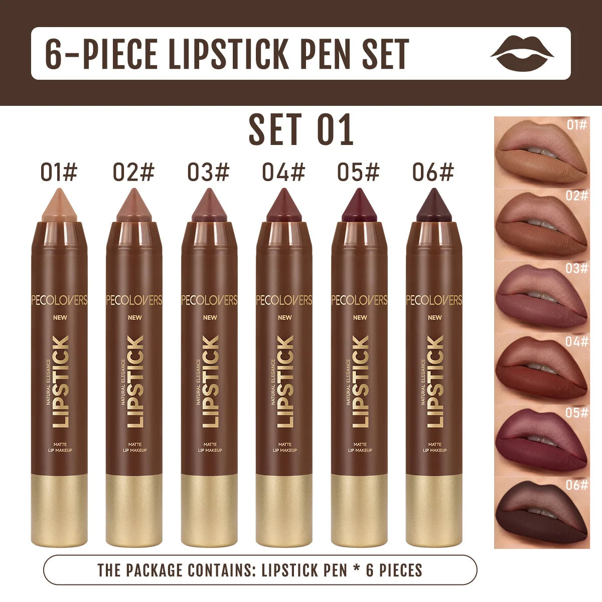 Waterproof Matte Lip Liner Pencil Set For Long Lasting Color