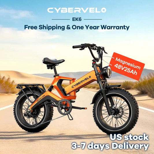 Cybervelo 20 In Fat Tire Foldable Electric Bike With Removable Battery And High Power