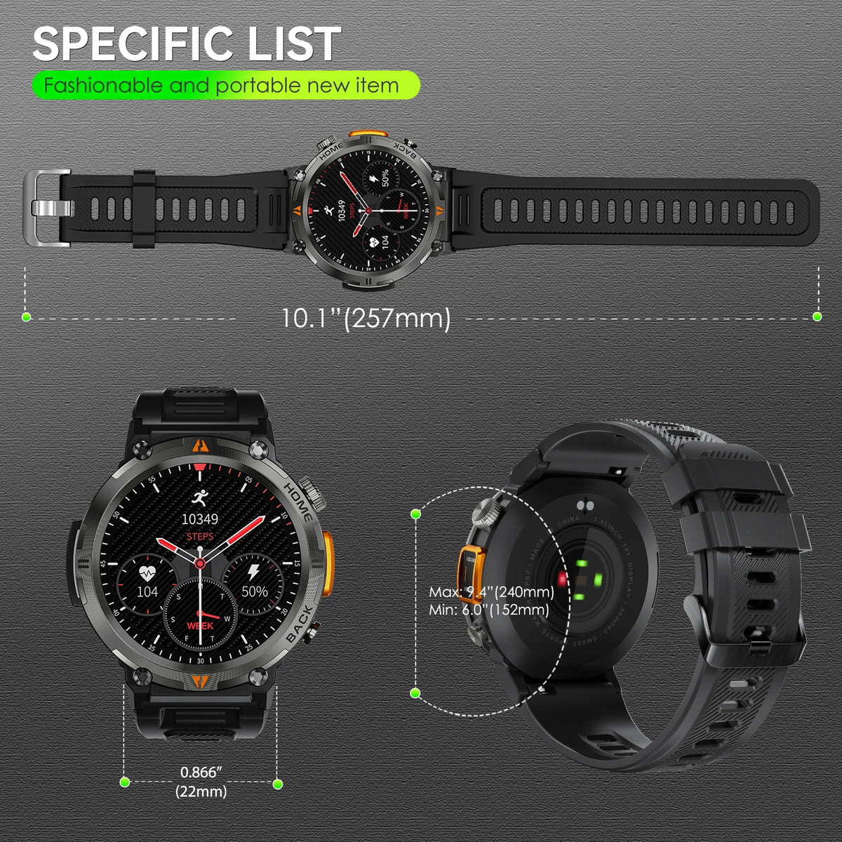 Eigiis Ke3 Smartwatch For Men Full Touch Health Monitor