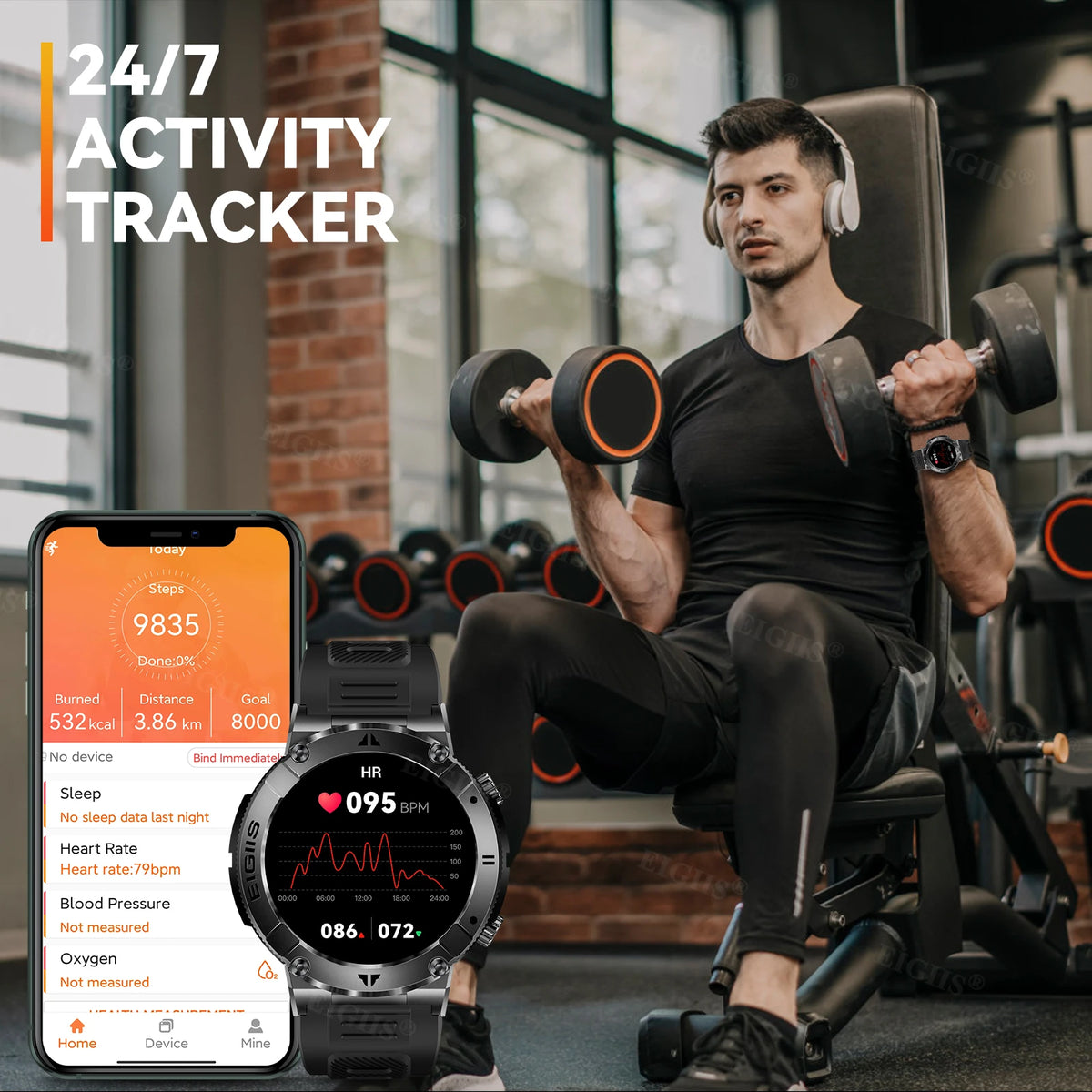 Lanikar Men Smart Watch Tft Bluetooth Call Blood Pressure Sport Fitness Health Monitor Custom Dial Waterproof