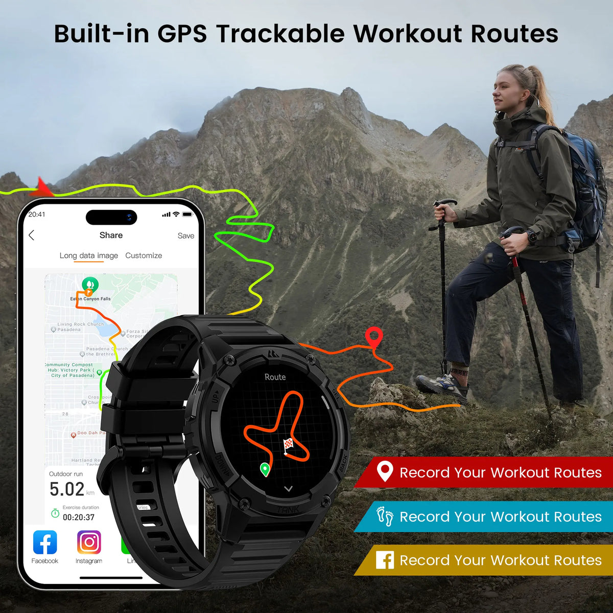 Kospet Tank S2 GPS AMOLED Smartwatch With Compass Altimeter