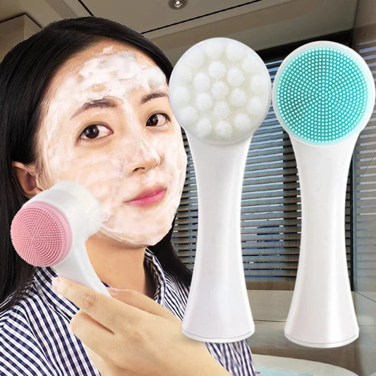 Silicone Double Sided Facial Cleansing Brush For Gentle Exfoliation