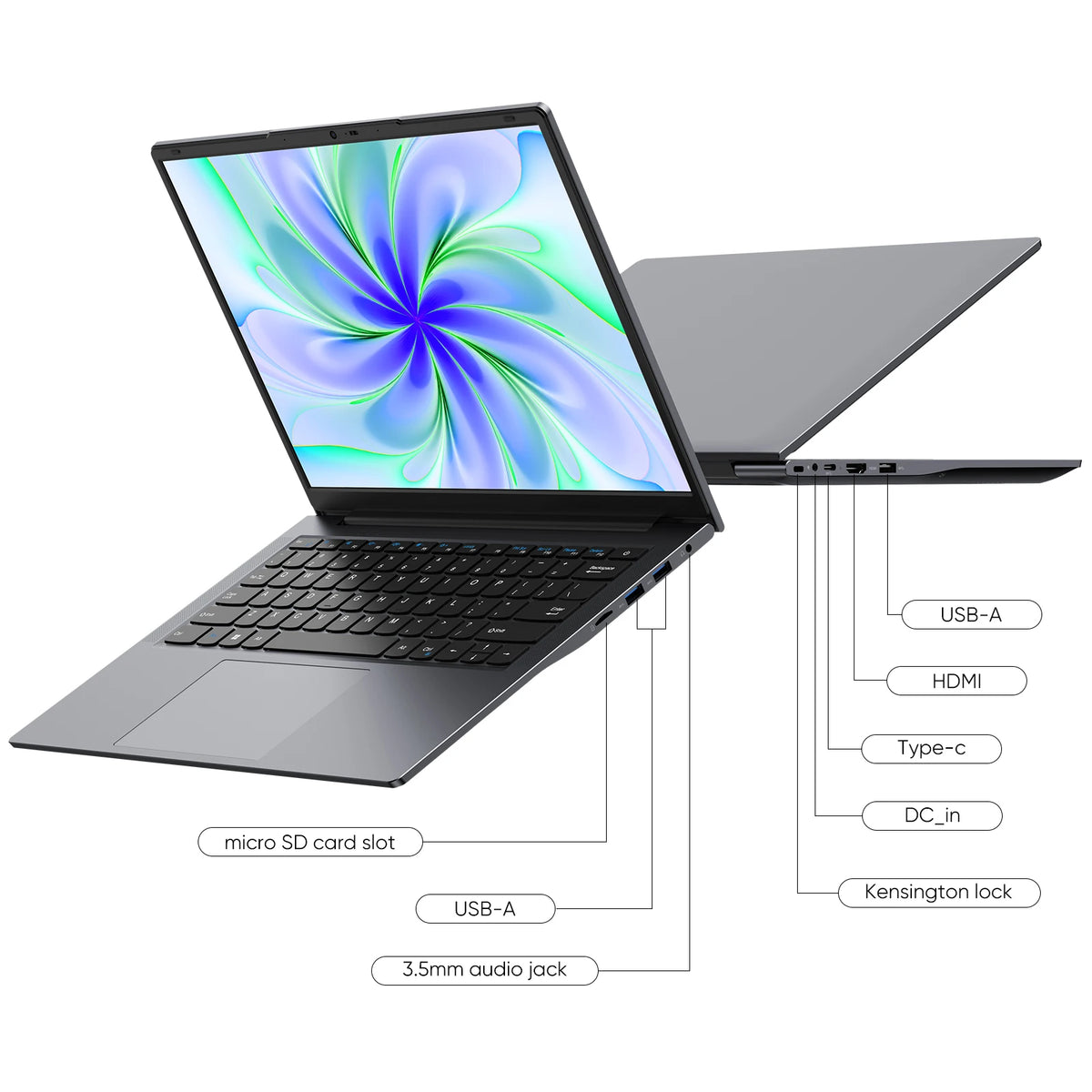 Zzenaero Windows 11 Pro Laptop With 14 Inch 2K Display