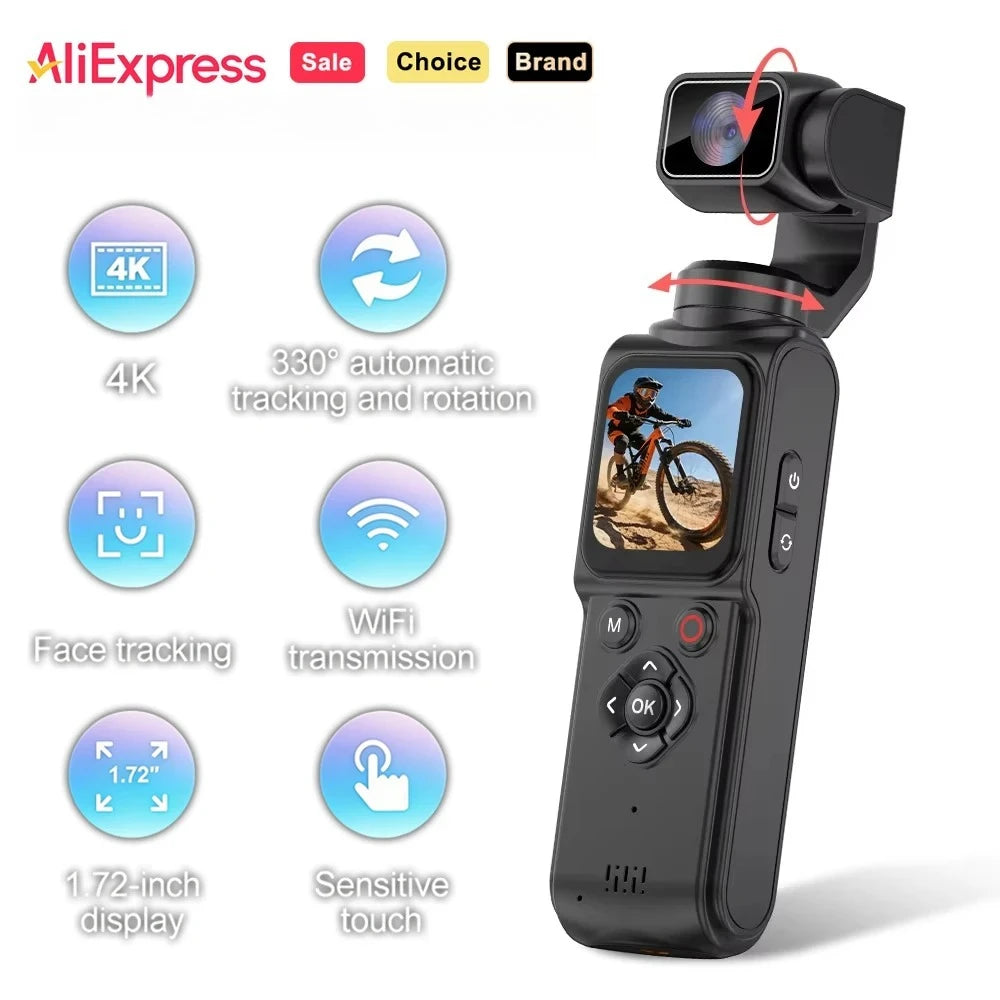 4K Sports Action Camera with WiFi Remote Control - 0.96" IPS Screen Portable DV, Video Recorder for Cycling Motorcycle Vlog