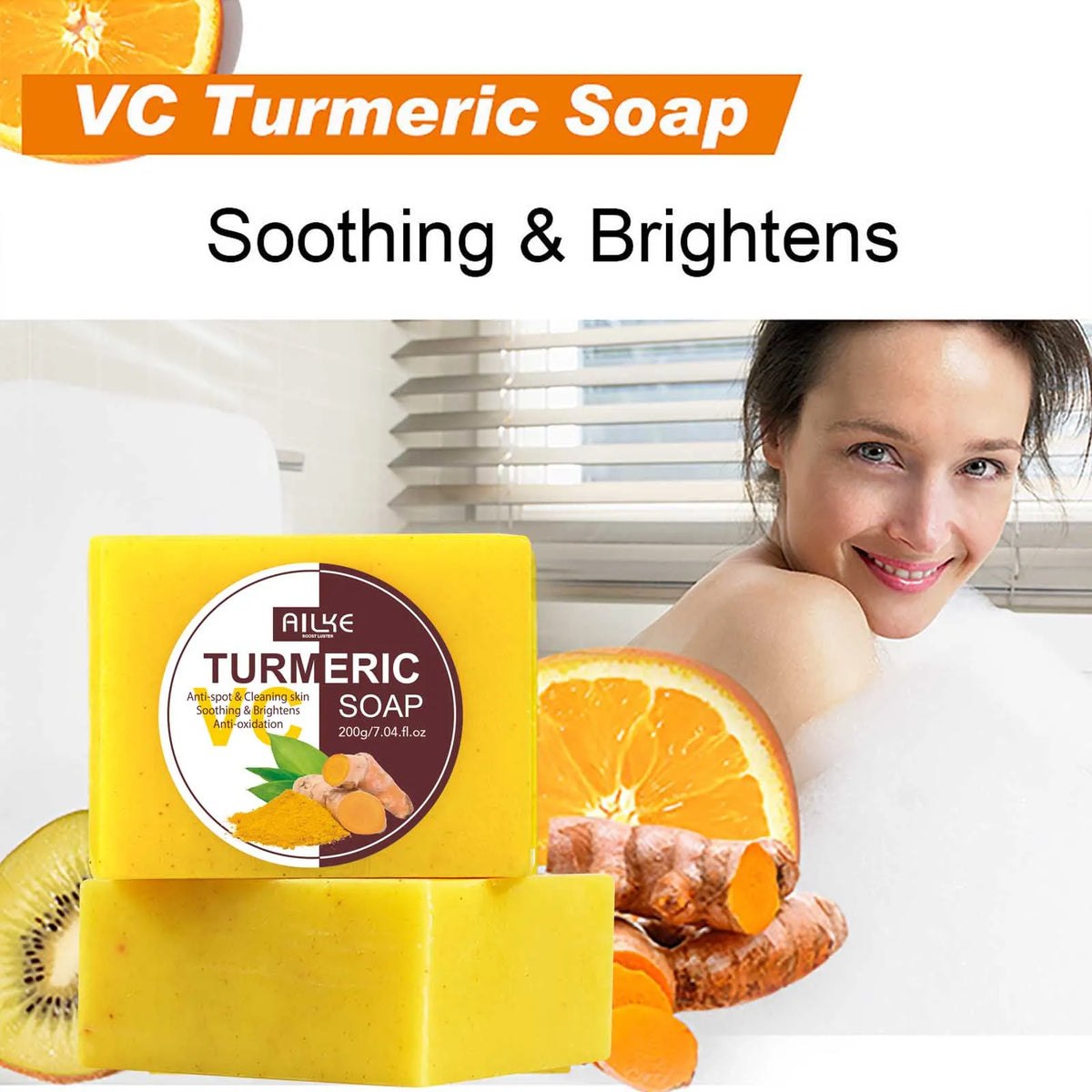 Ailke Natural Turmeric Skin Cleanser Lightens And Removes Acne