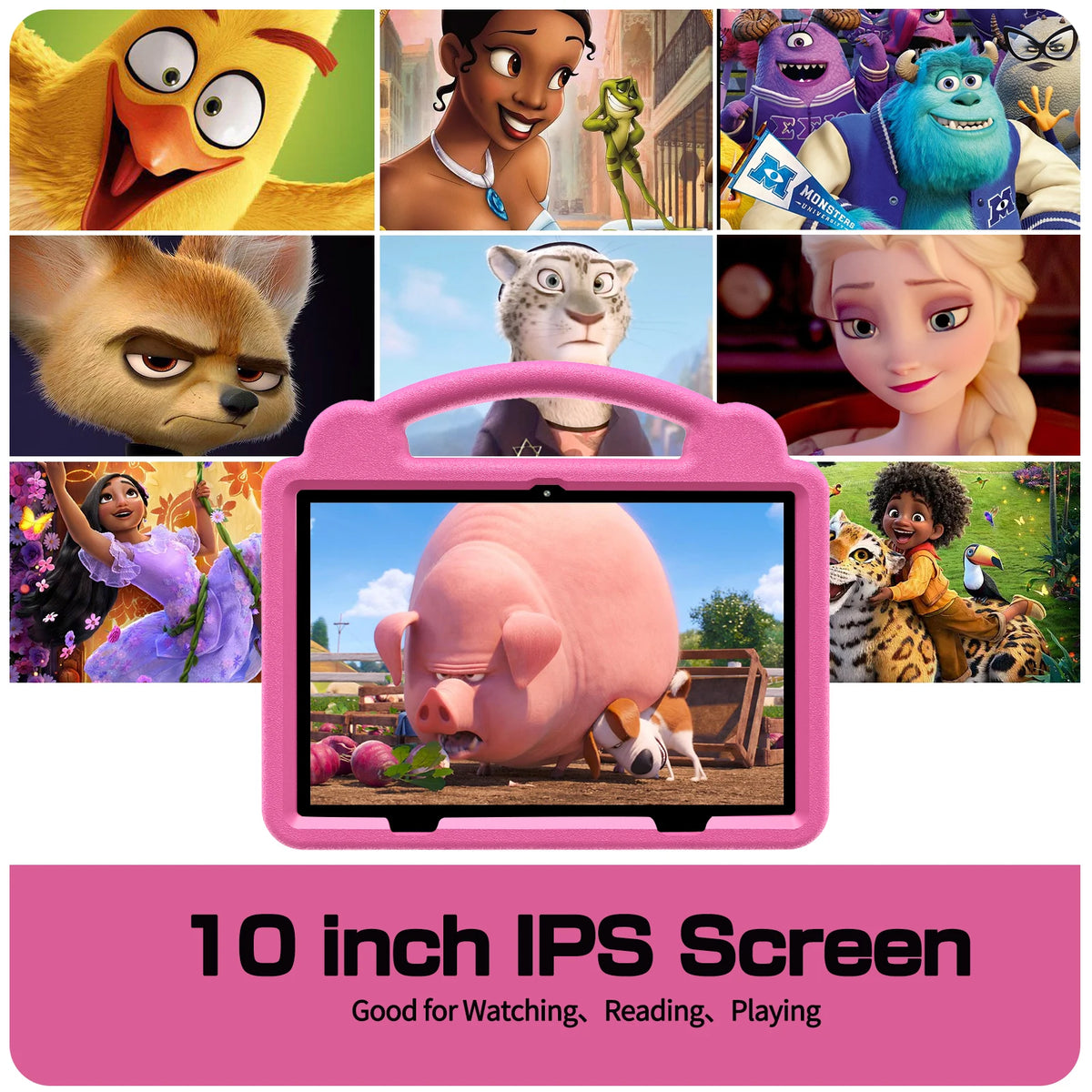 Pritom 10 Inch Kids Tablet With Parental Control And Carrying Case