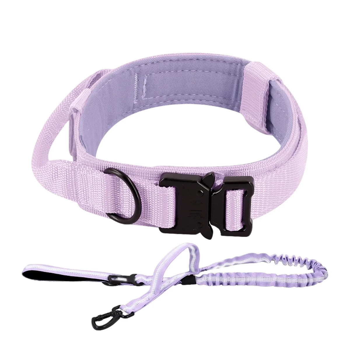 Adjustable Tactical Nylon Dog Training Collar And Leash Set With Quick Release Buckle