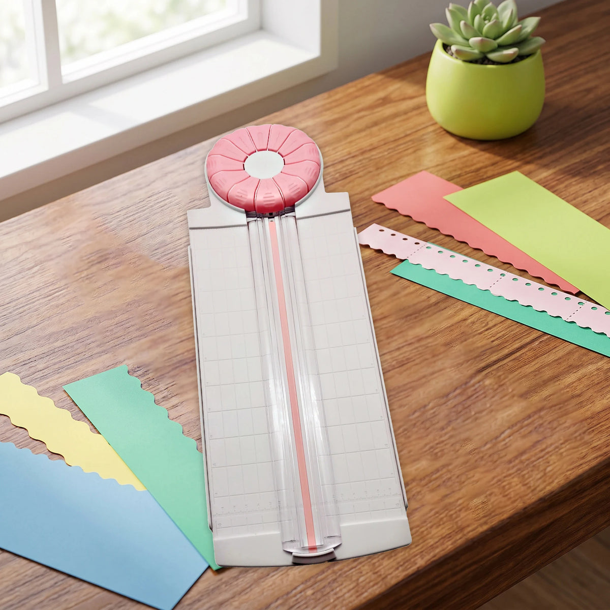 Multi Function Paper Dial Trimmer With 12 Styles Blade Edge Cutter