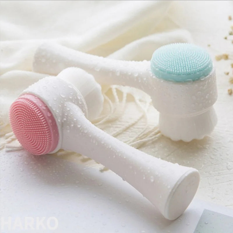 Silicone Double Sided Facial Cleansing Brush For Gentle Exfoliation