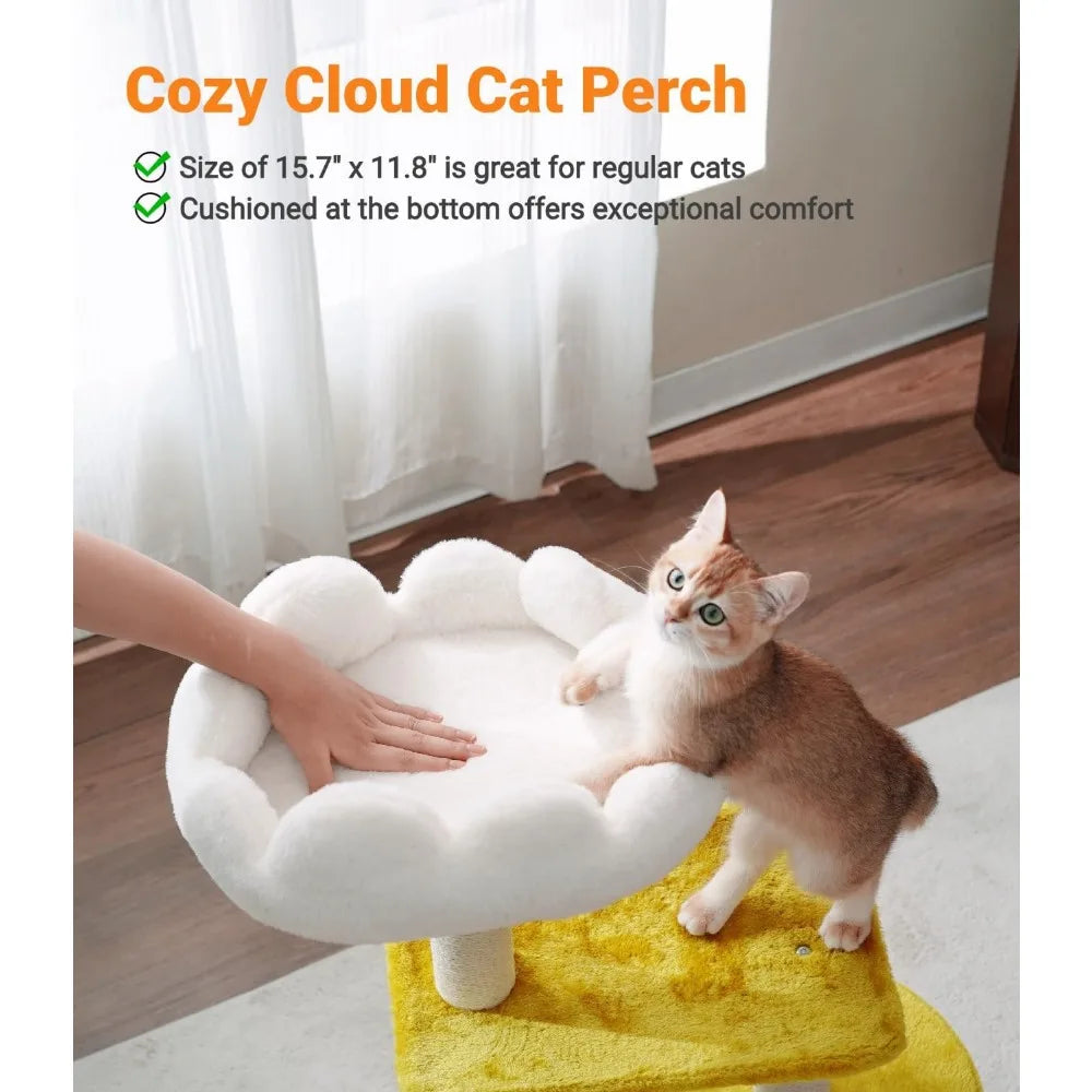 Nbvcx 33 Inch Multi Level Cat Tree Tower Cozy Padded Bed