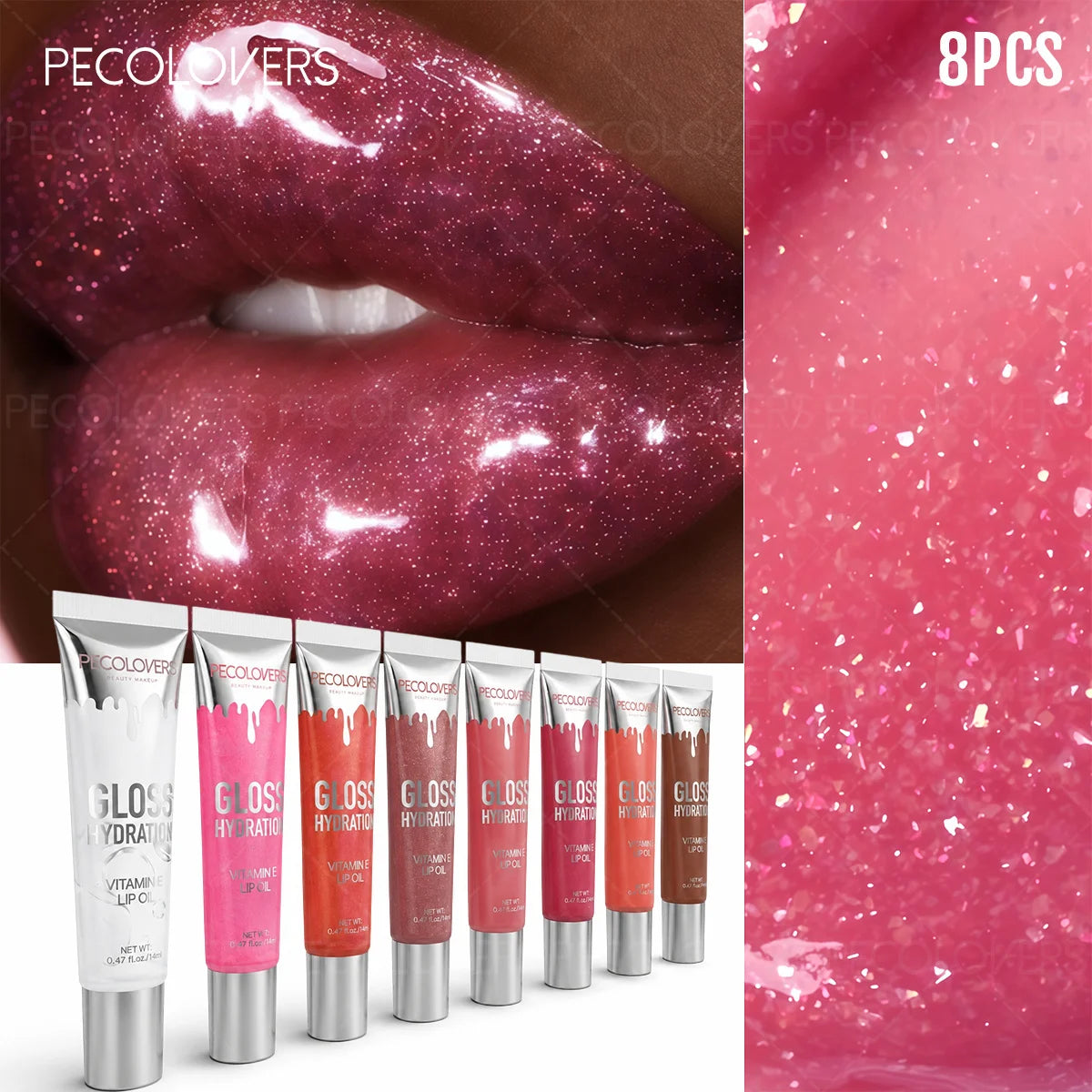 Moisturizing Lip Oil Gloss Set With Non Sticky Translucent Shine