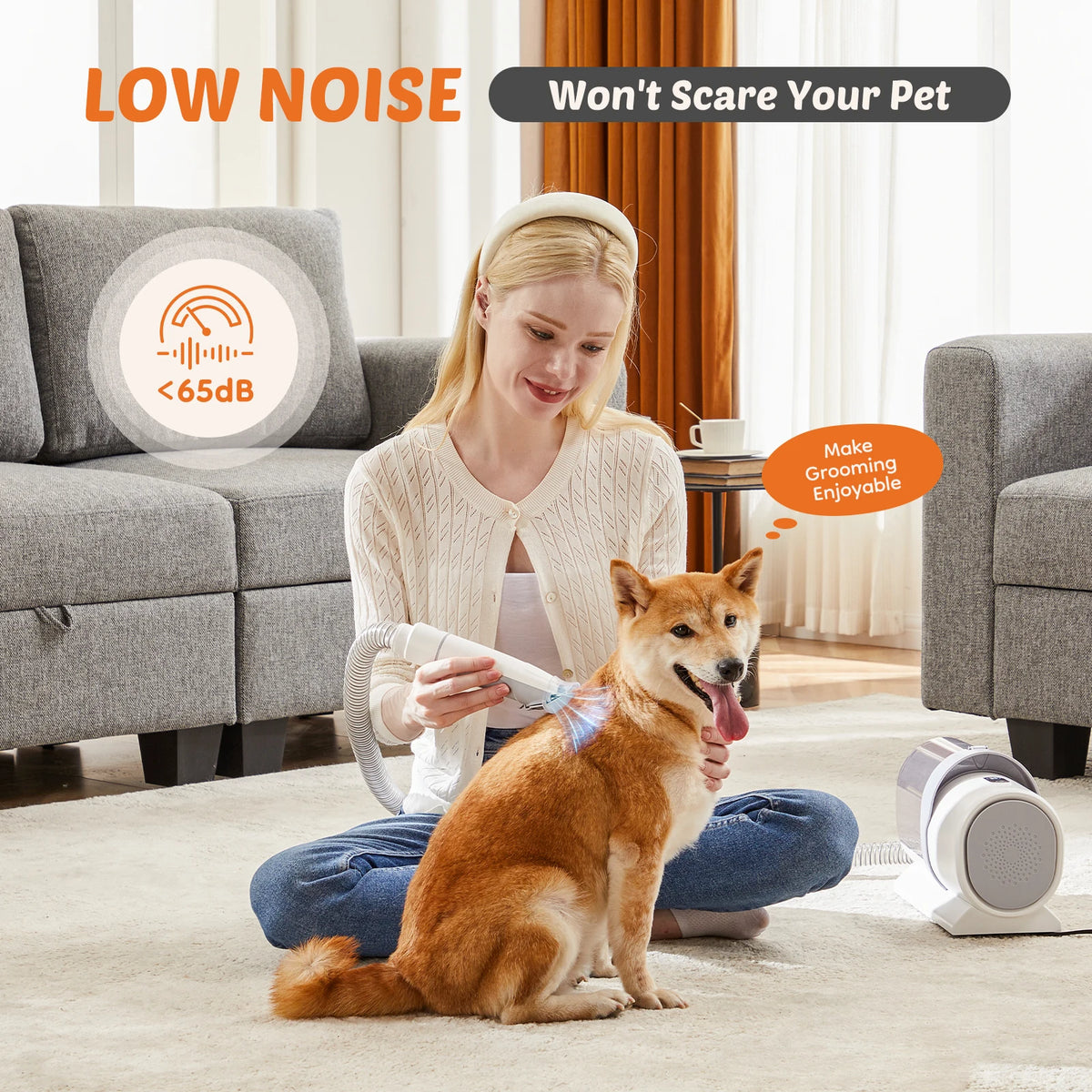Sweetcrispy Pet Grooming Vacuum Kit with Clippers And Tools